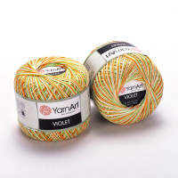 Пряжа хлопок мерсеризованный VIOLET melange/Виолет меланж